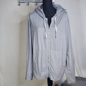 Member's Mark Medium Grey Heather Poly Span Favorite Soft Jacket Hoodie Size XL